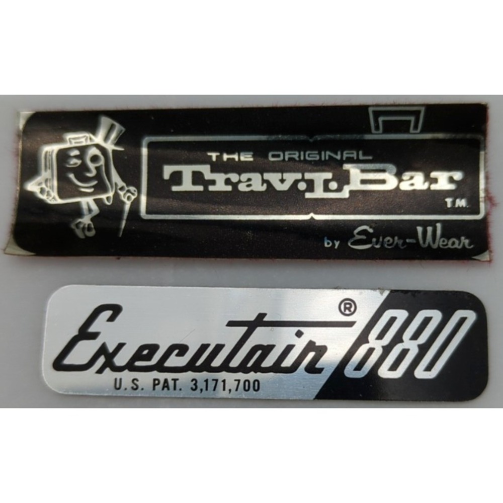 Vtg Ever-Wear TRAV-L-BAR Exterior & Interior Badges Logo Sticker Executain‎ 880
